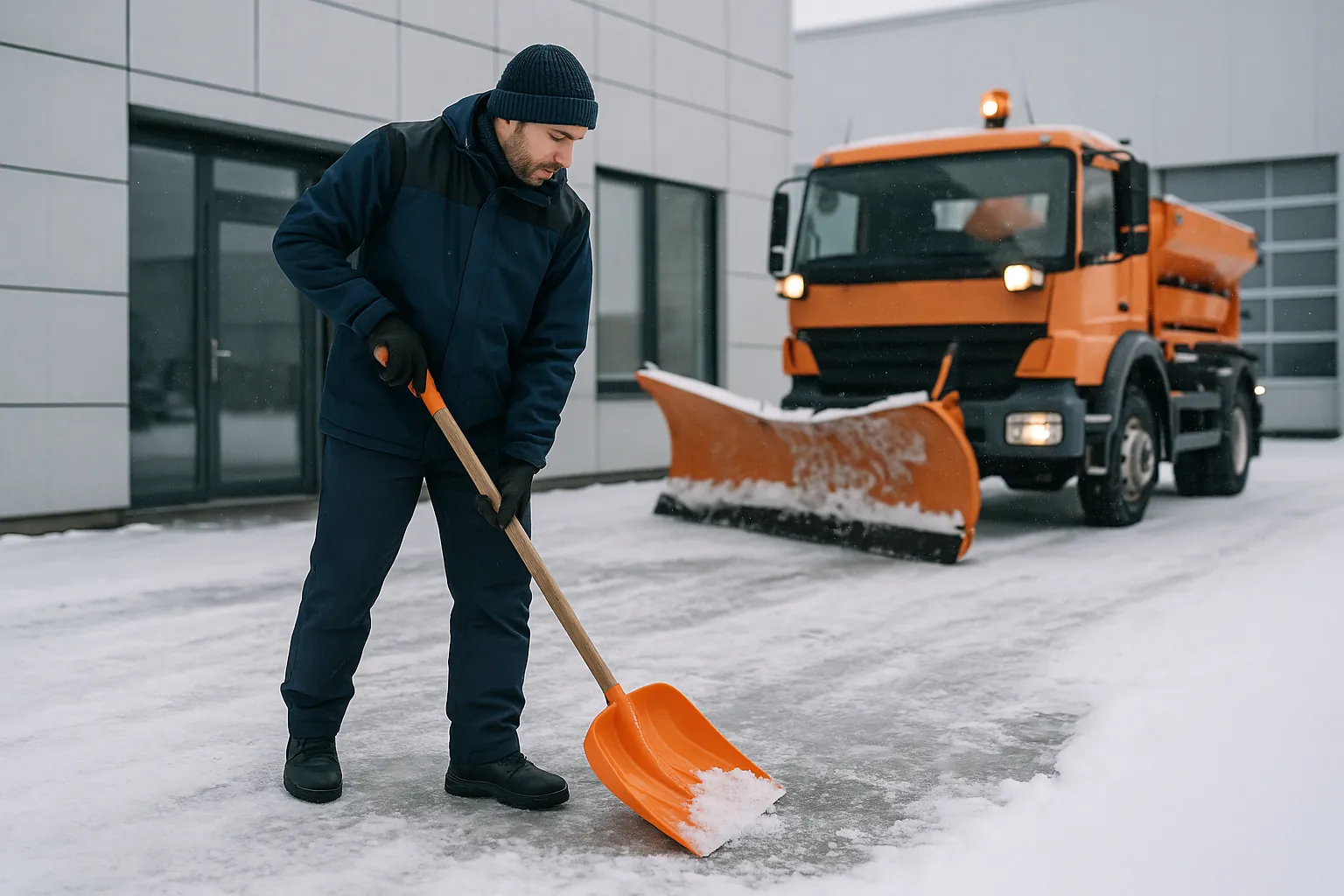 Schnee und Eis sicher: Winterdienst für Unternehmen